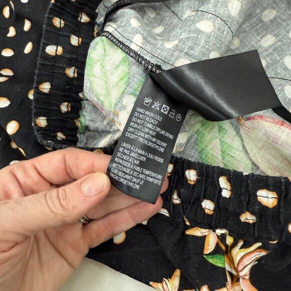 Farm Rio Cocoa Paradise Black Floral Hi Rise Shorts 300575 Womens size Small - Picture 8 of 12